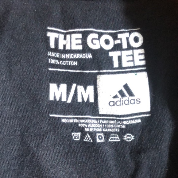 Adidas Team T-Shirt Top Short Sleeve Mens Medium M The Go-To Tee 100% Cotton - Picture 3 of 3